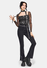 Elise Celestial Scarf Mesh Top