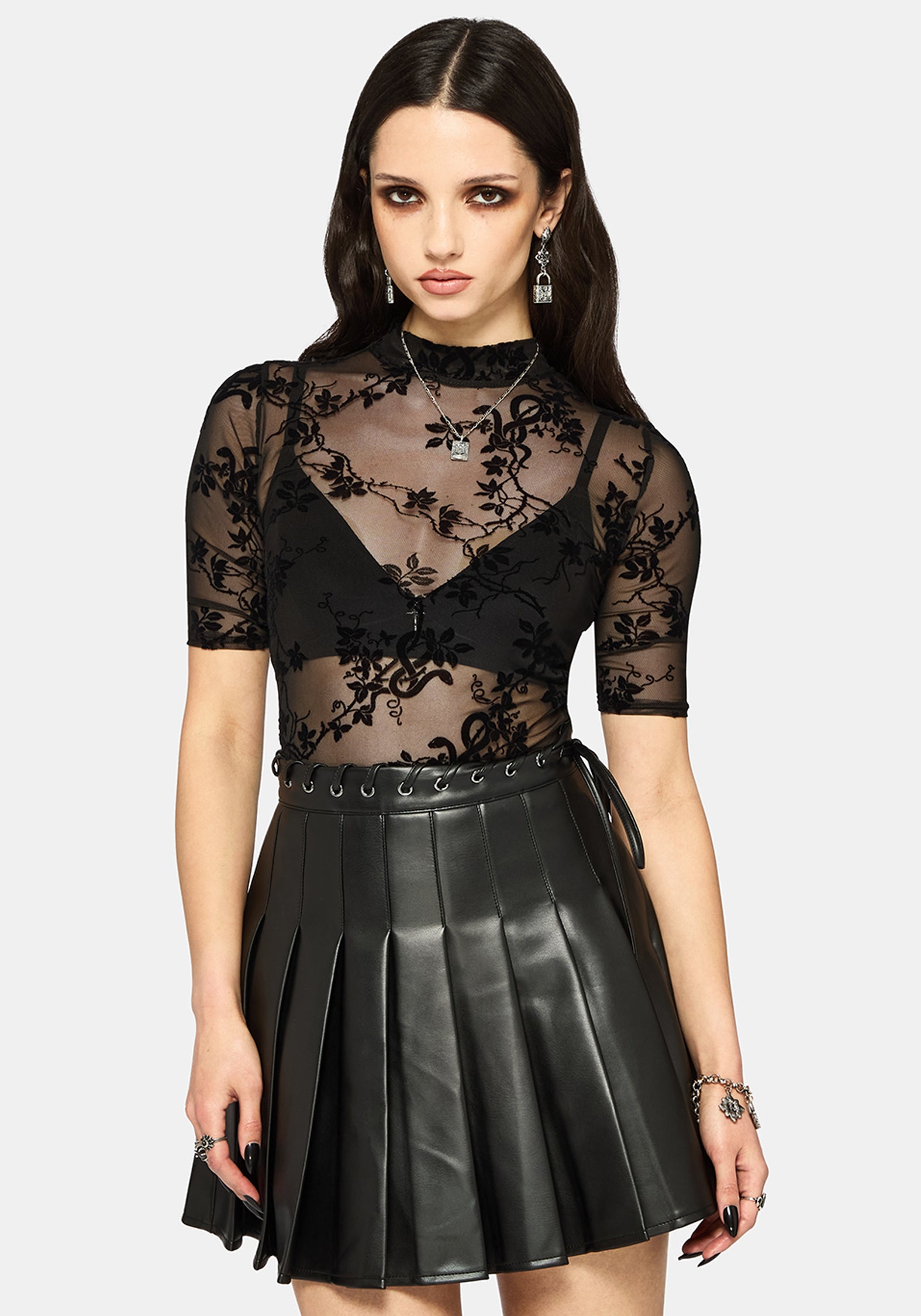 Saski Thorn Jinx Mesh Short Sleeve Top