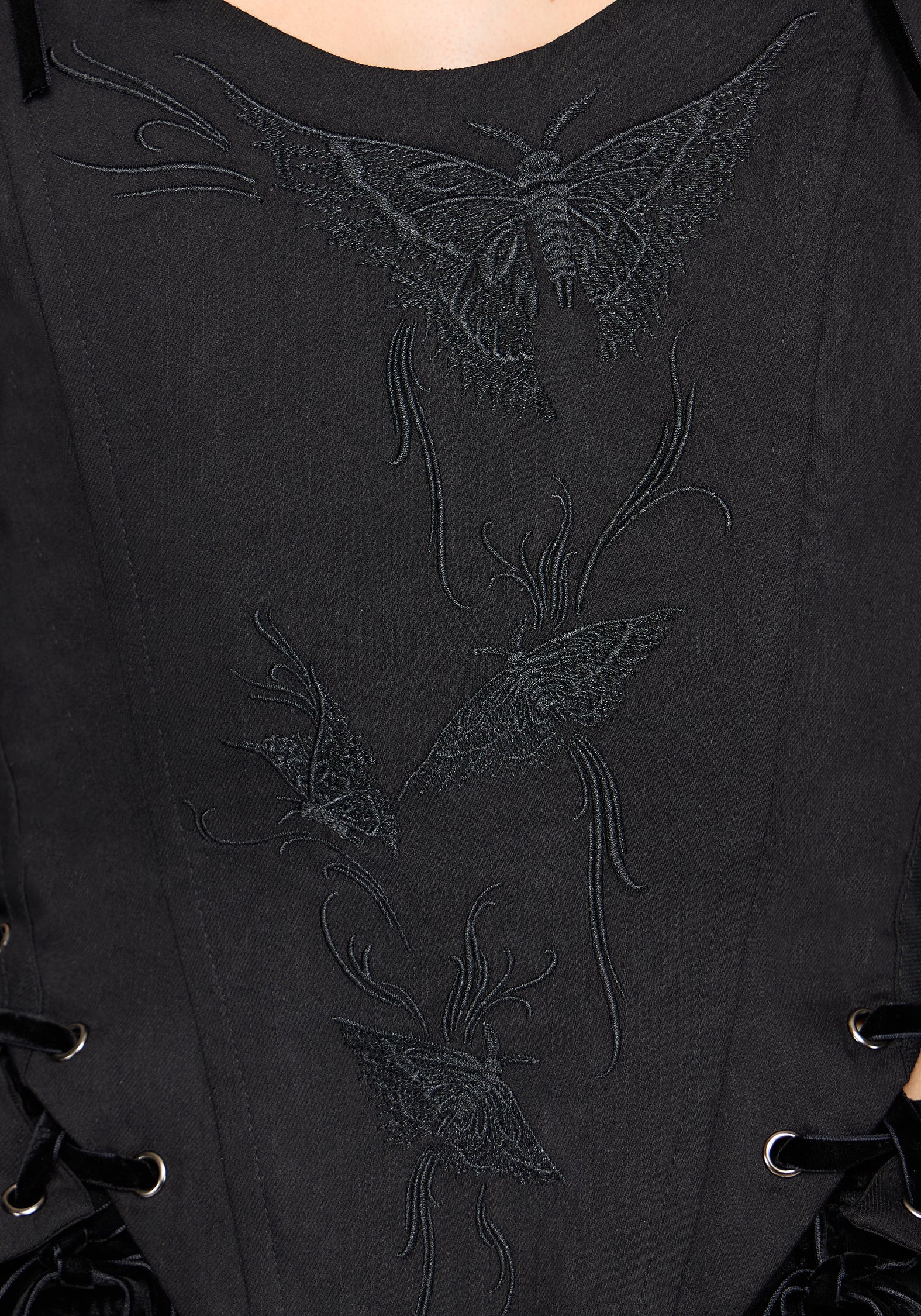 Ember Moth Embroidered Corset Top