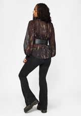 Ember Moth Cinch Waist Chiffon Shirt