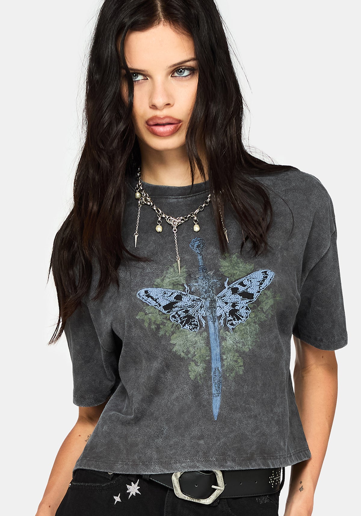 Lunar Sword Embroidered Boxy Tee