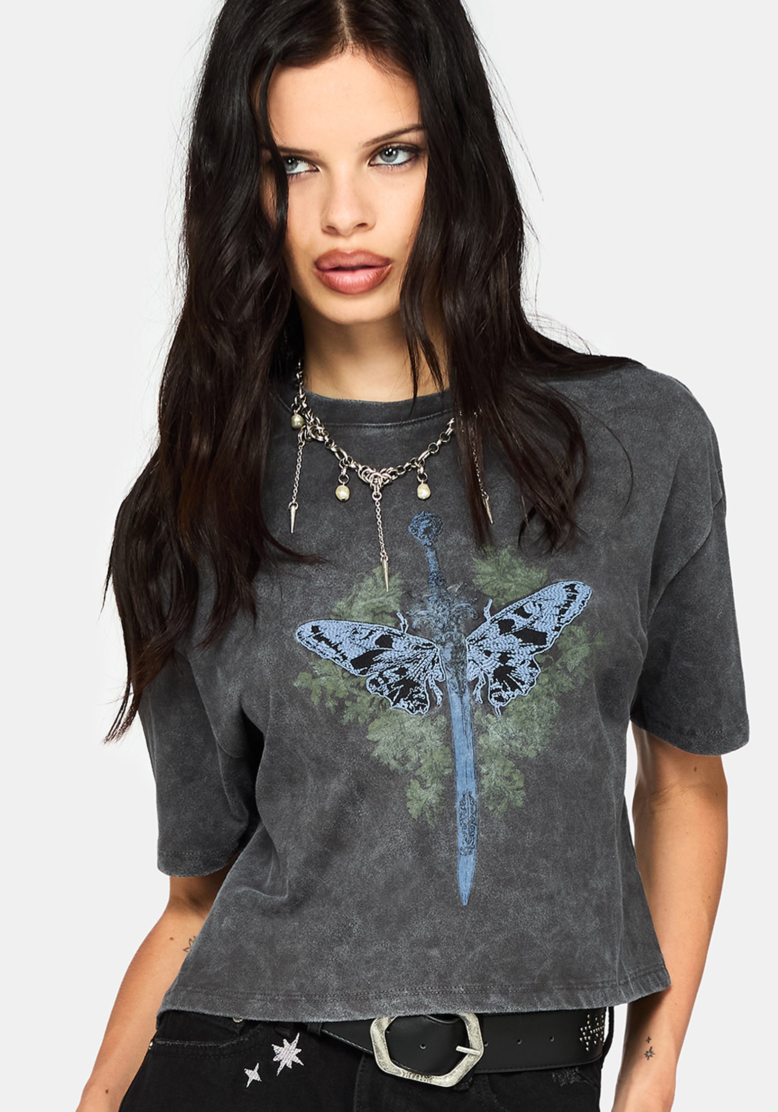 Lunar Sword Embroidered Boxy Tee