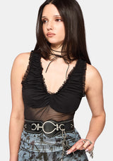 Gia Ruche Mesh Top