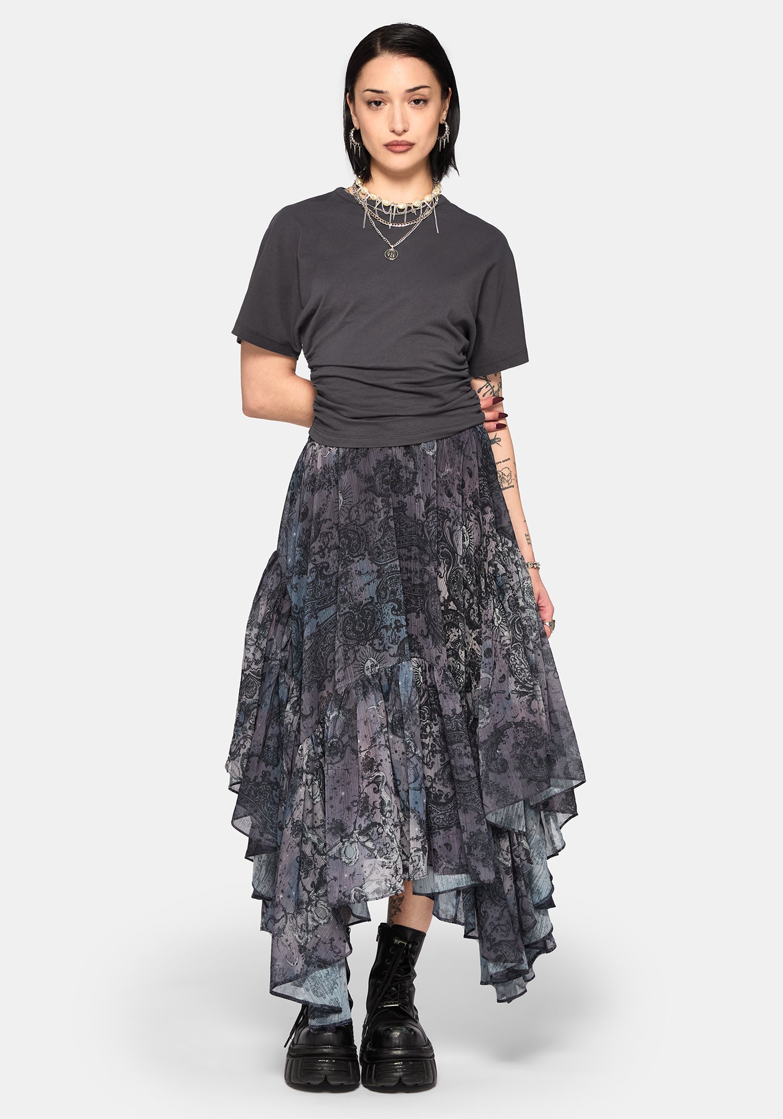 Deni Ruched Short Sleeve Top