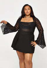 Ashes & Words Square Neck Flock Mesh Top