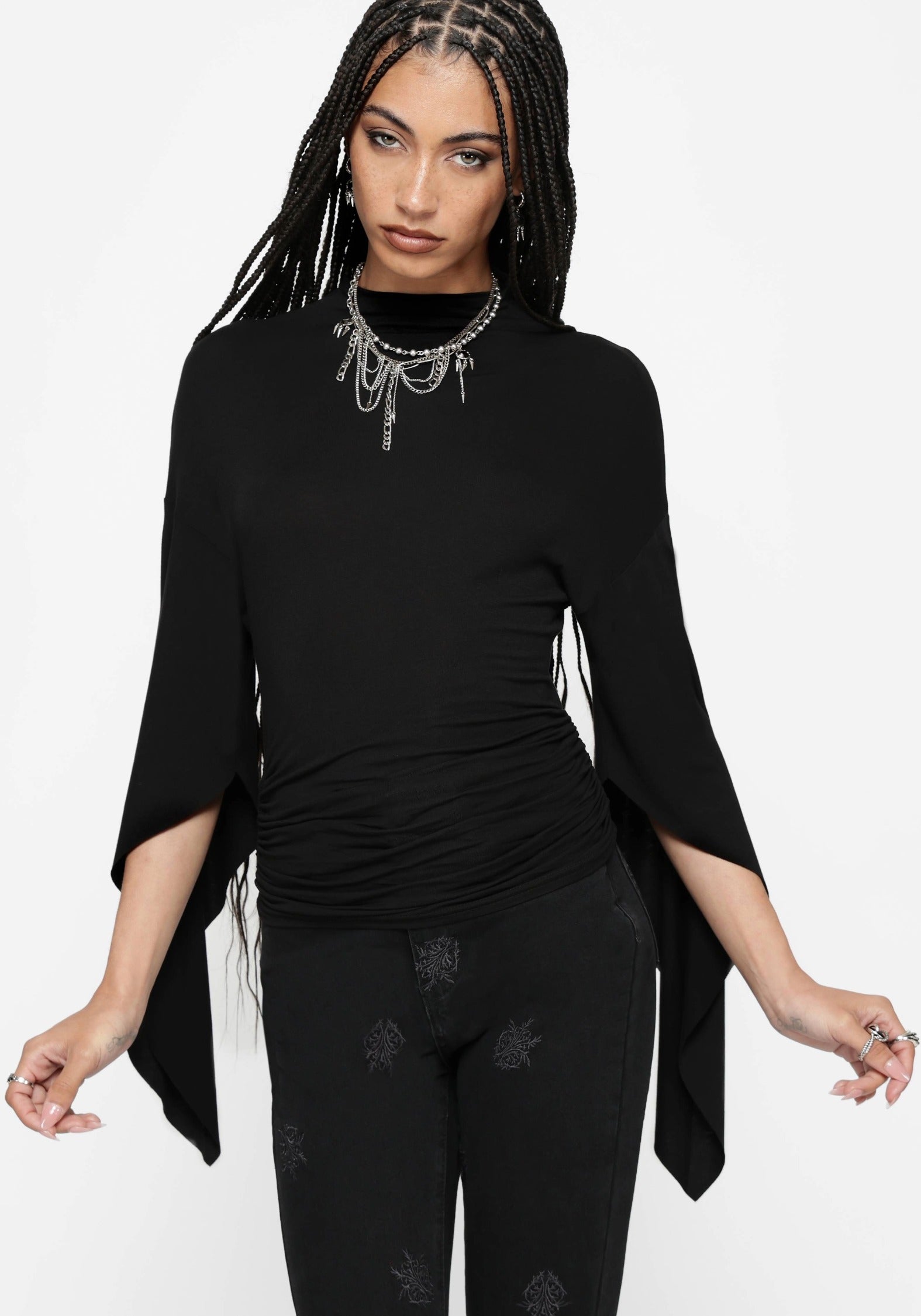 Leela Cape Ruched Top