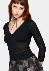 Verity Mesh V Neck Top