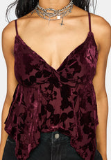 Sienna Hanky Hem Cami Top - Burgundy
