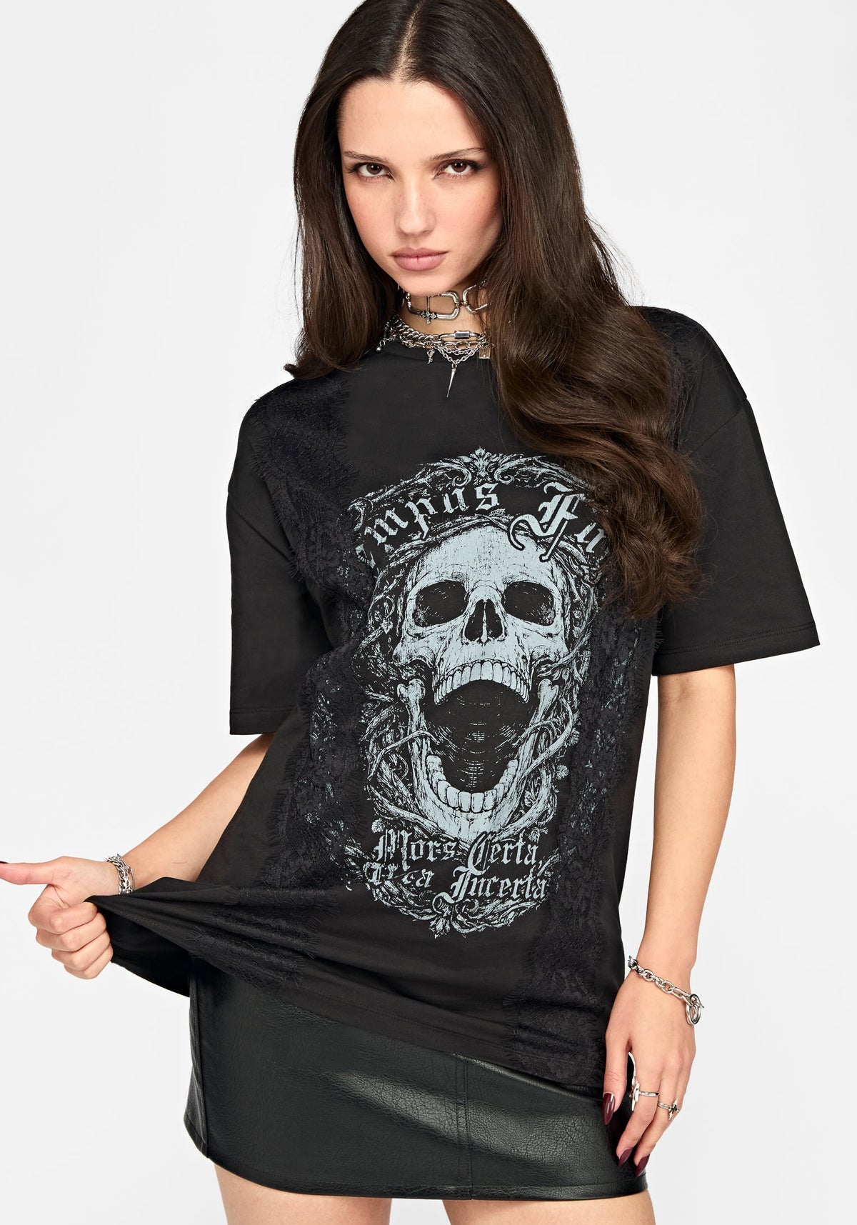 Requiem Veil Lace Oversized T-Shirt