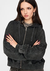 Noctis Applique Embroidered Zip Up Hoodie