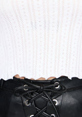 Lucera Pointelle Vest - White