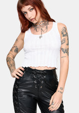 Lucera Pointelle Vest - White