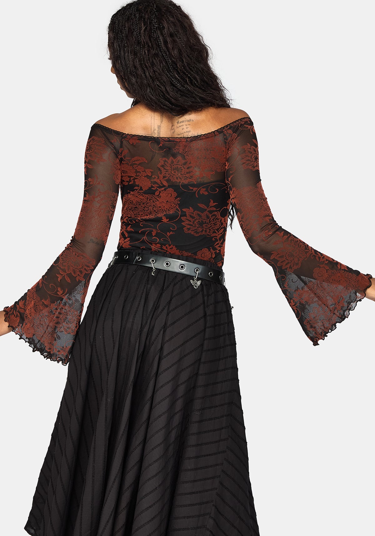 Allegra Flock Off The Shoulder Bodysuit