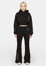 Ouro Embroidered Cropped  Hoodie