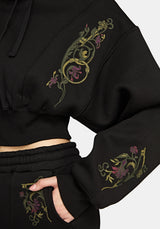 Ouro Embroidered Cropped  Hoodie