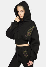 Ouro Embroidered Cropped  Hoodie