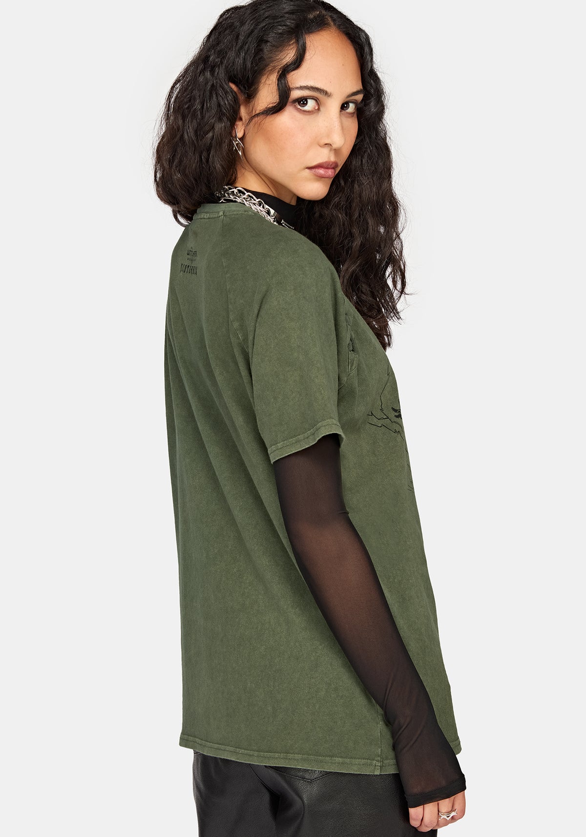 Disturbia x The Witcher Lace Up Oversized T-Shirt