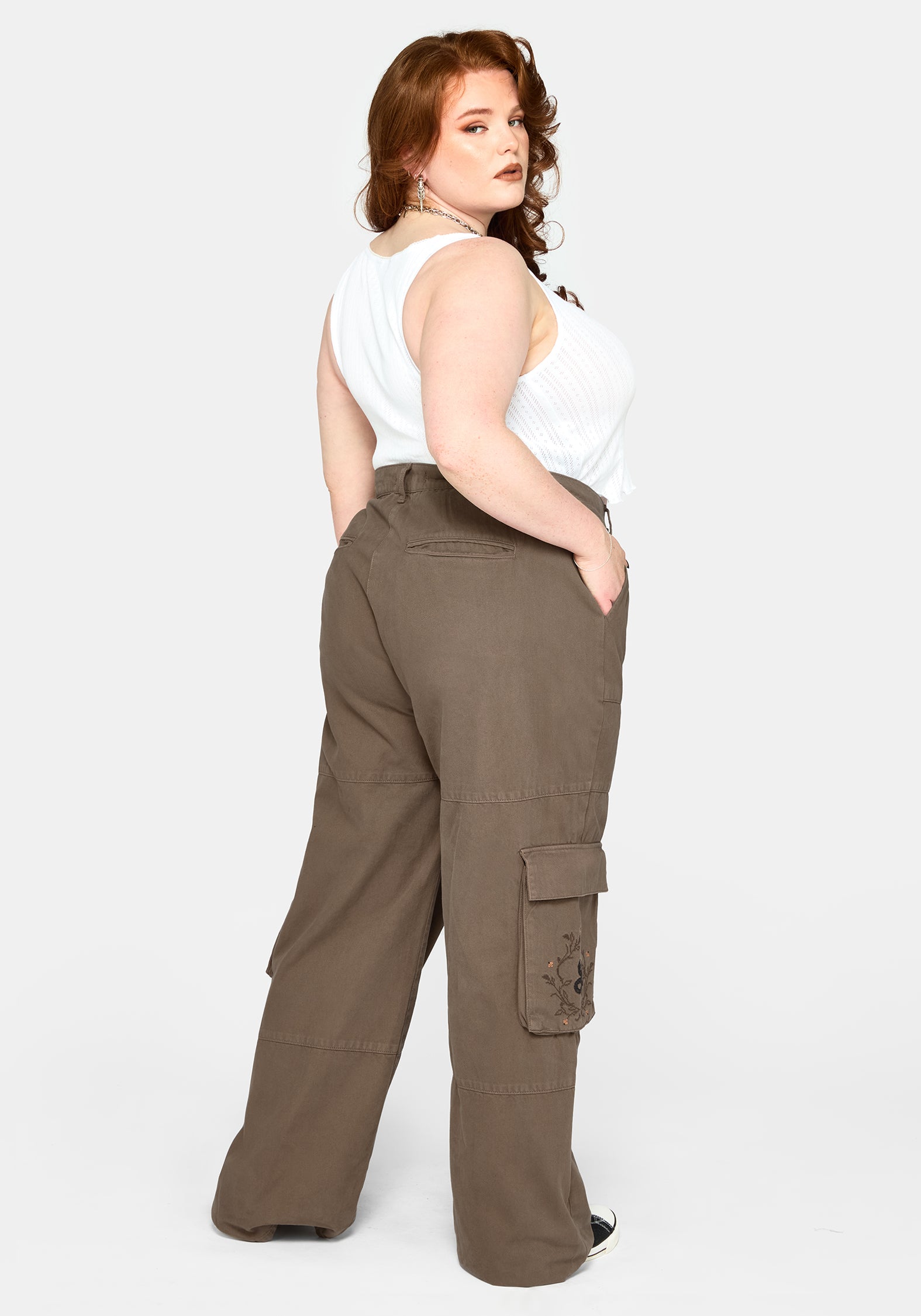 Ophidian Snake Embroidered Cargo Trousers