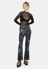 Elise Celestial Velour Split Hem Flare