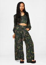 Noctaris Print Wide Leg Palazzo Trousers