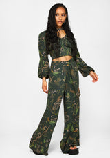 Noctaris Print Wide Leg Palazzo Trousers
