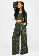 Noctaris Print Wide Leg Palazzo Trousers