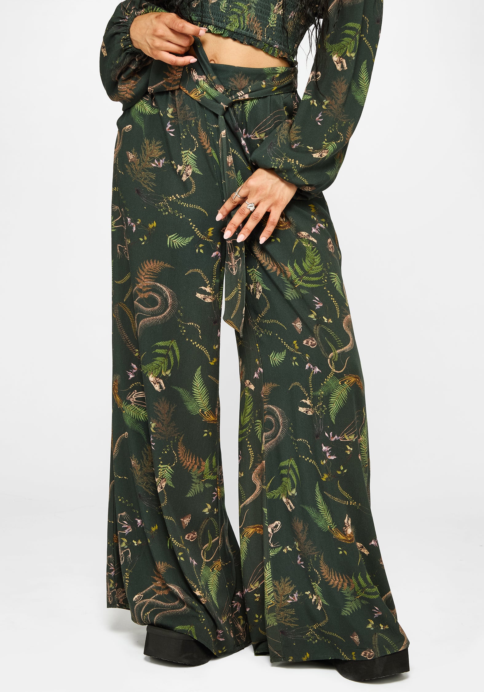 Noctaris Print Wide Leg Palazzo Trousers