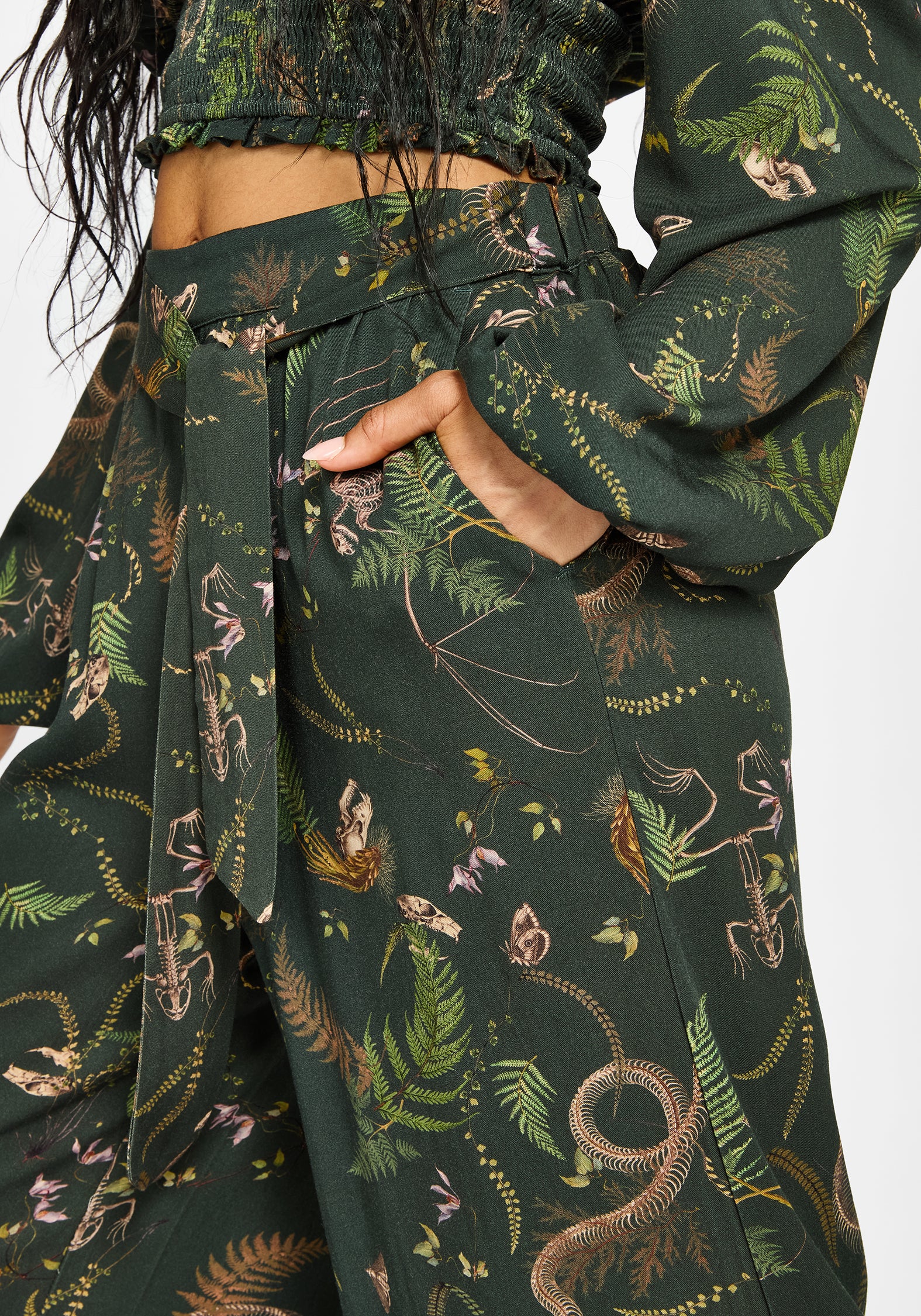 Noctaris Print Wide Leg Palazzo Trousers