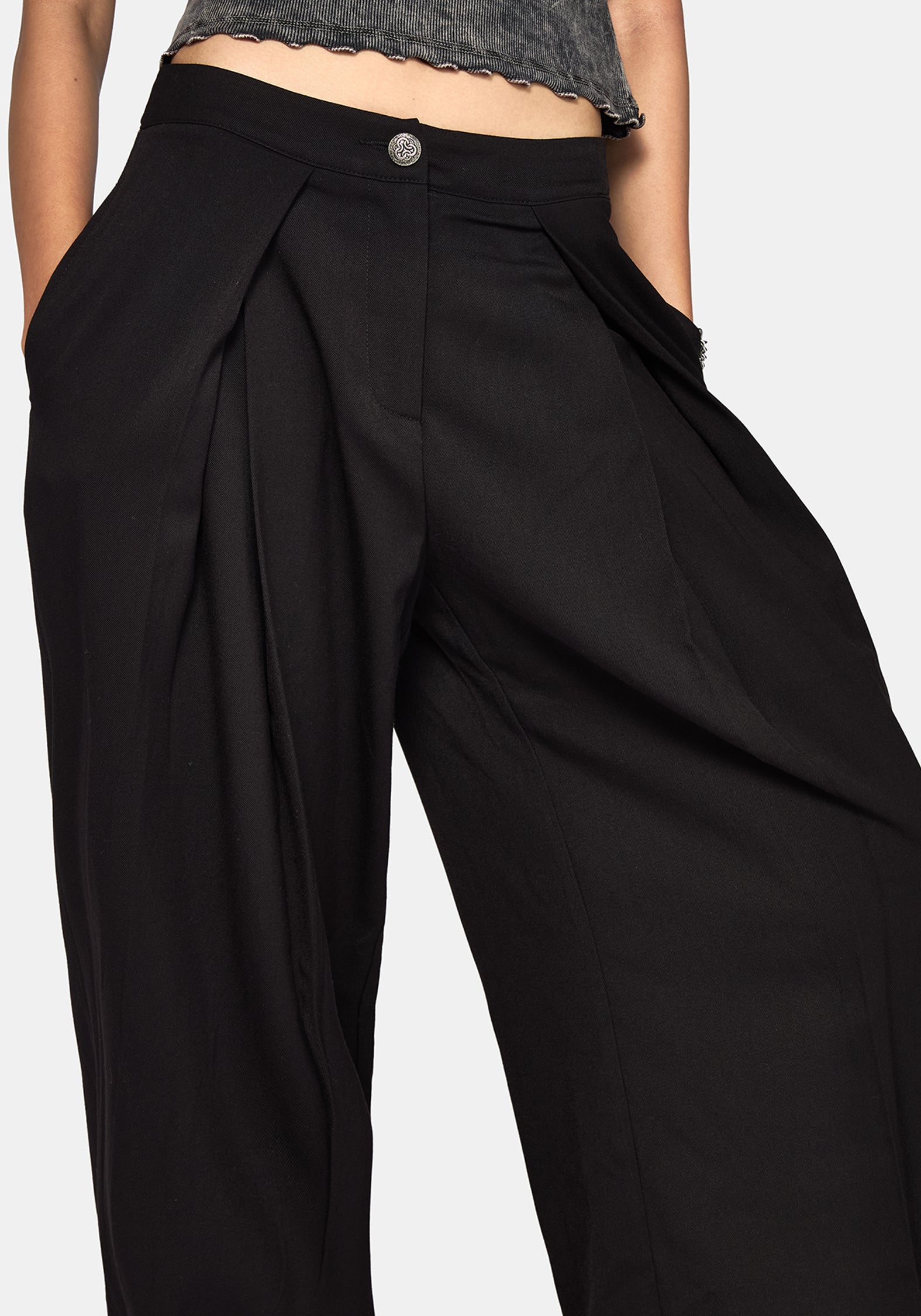 Devin Pleated Palazzo Trouser
