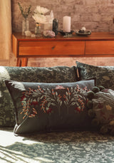 Copia Floral Embroidered Throw Cushion