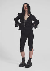 Ottie Ruffle Neck Tie Front Blouse