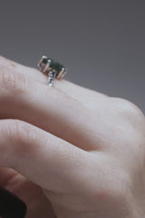 Ardour Sterling Silver Moss Agate Ring