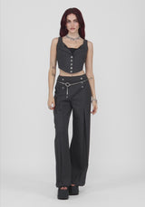 Blair Pinstripe Lace Insert Corset