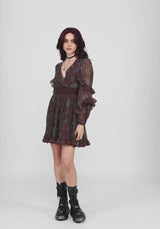 Pact Paisley Frill Sleeve Mini Dress