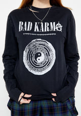 Bad Karma Distressed Layered T-Shirt