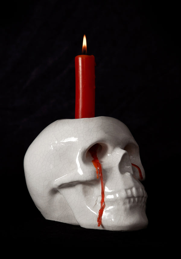 CRYING SKULL CANDLE HOLDER