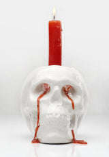 CRYING SKULL CANDLE HOLDER