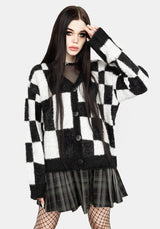 Two-Tone Checkerboard Cardigan