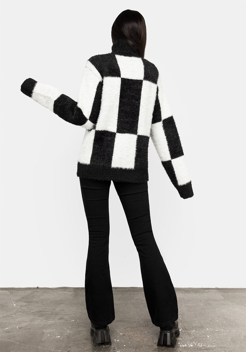Two-Tone Checkerboard Jumper