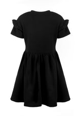 Power Frill Sleeve Skater Dress