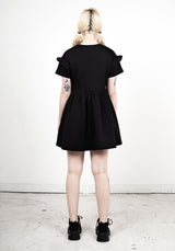 Power Frill Sleeve Skater Dress