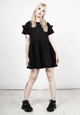 Power Frill Sleeve Skater Dress
