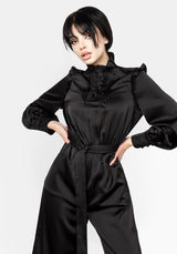 Obsession Pintuck Ruffle Jumpsuit