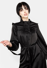 Obsession Pintuck Ruffle Jumpsuit