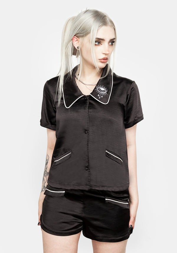 LULLABY COLLARED PYJAMA TOP