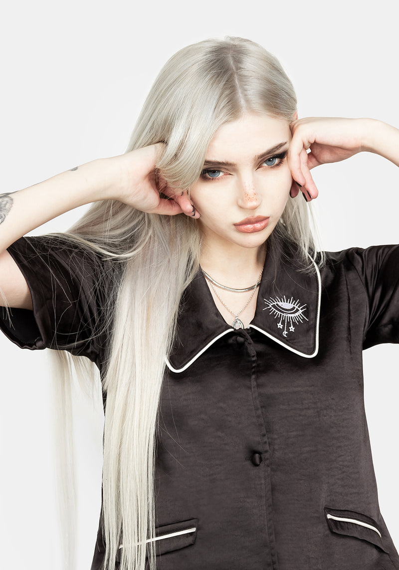 LULLABY COLLARED PYJAMA TOP