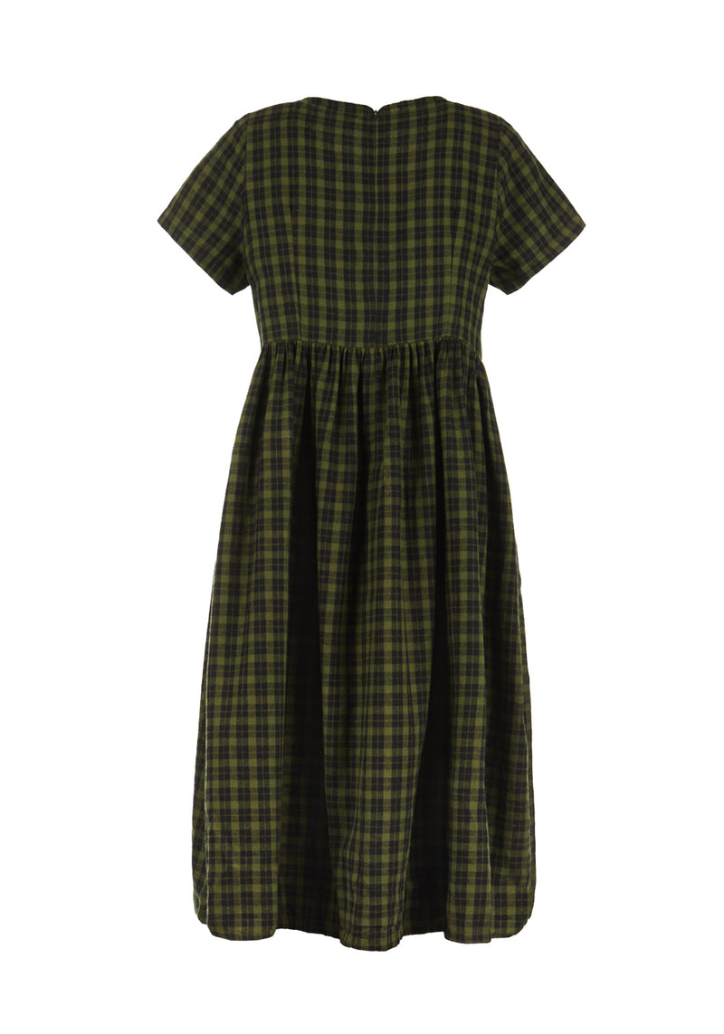 Terra Gingham Midi Smock Dress