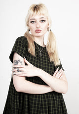 Terra Gingham Midi Smock Dress