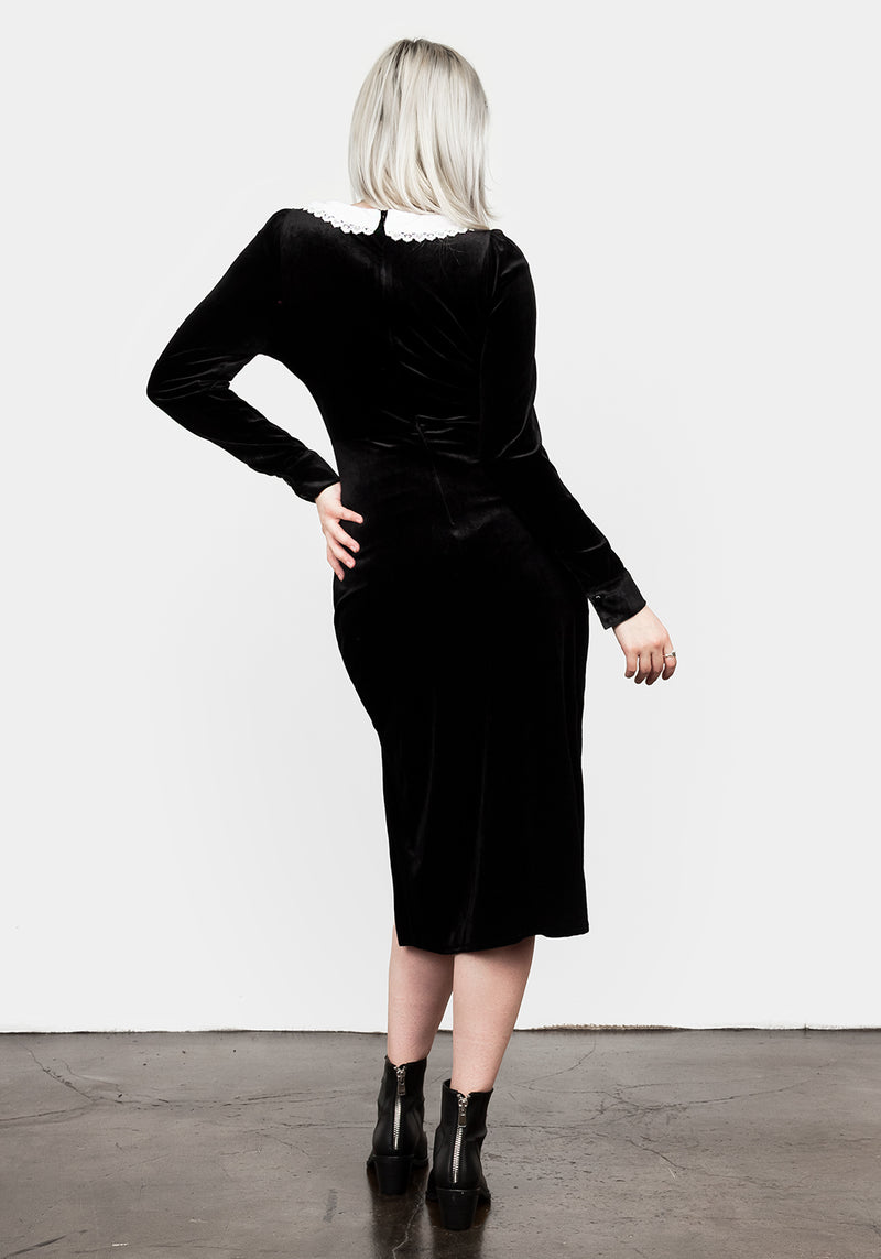 Ungoliant Lace Collar Midi Dress