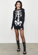 Skeletus Mini Jersey Dress